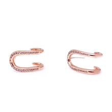 Load image into Gallery viewer, 'U' LINE PAVE EARRING