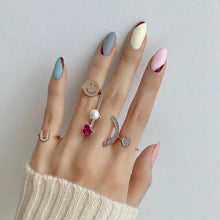 Load image into Gallery viewer, HEART PEARL SMILE PAVE RING
