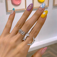 Load image into Gallery viewer, 'ME' LETTER PAVE SETTING OPEN RING