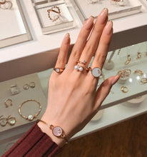 Load image into Gallery viewer, B-BLOCK TWO STONE INLAY SWIVEL BANGLE