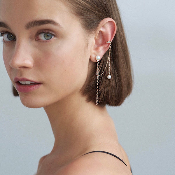 LUCIEN MULTI-CHAIN EARRING WITH EAR CUFF