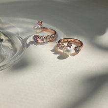 Load image into Gallery viewer, MADEMOISELLE 3 PEARL PAVED RING