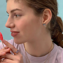 Load image into Gallery viewer, PALM TREE PAVE STUD EARRING