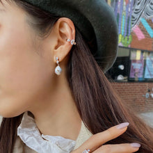 Load image into Gallery viewer, LUCIEN DBL STONE BAROQUE EARRING