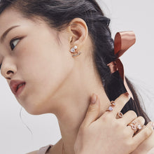 Load image into Gallery viewer, HEART PEARL SMILE PAVE EARRING