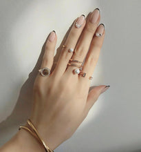 Load image into Gallery viewer, INFINITY PEARL PAVE DBL TWIST RING