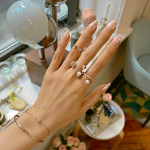 Load image into Gallery viewer, CAROLIN 2 ROUND PAVED PEARL RING