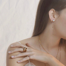 Load image into Gallery viewer, EVA3 PEARL STONE MINI CHAIN EARRING