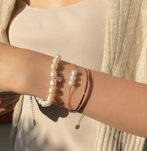 Load image into Gallery viewer, DELPHINE DBL CHAIN OPEN BANGLE