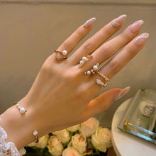 Load image into Gallery viewer, CAMILLE PEARL STONE OPEN RING