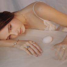 Load image into Gallery viewer, B-BLOCK TWO STONE INLAY SWIVEL RING