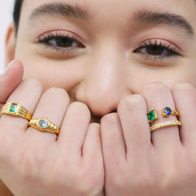 Load image into Gallery viewer, VITTO 2 DUO STONE PAVED RING