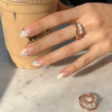 Load image into Gallery viewer, CARMINE 2 PEARL DBL ROW PAVED RING