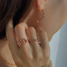 Load image into Gallery viewer, ESME PAVED LINK STONE EARRING