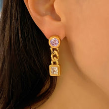 Load image into Gallery viewer, PEPE STONE CHAIN EARRING