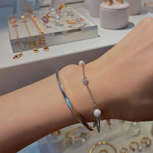 Load image into Gallery viewer, CECILLIA DBL CHAIN OPEN BANGLE