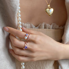 Load image into Gallery viewer, REMI HEART STONE CHAIN RING
