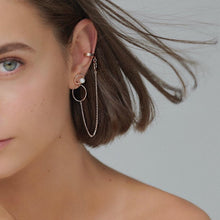 Load image into Gallery viewer, WILLOW DBL HOOP CHAIN EARRING W/ EAR CUFF