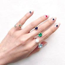 Load image into Gallery viewer, Open double crown stone ring