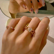 Load image into Gallery viewer, REMI 2 SQ STONE CHAIN RING