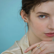 Load image into Gallery viewer, VIVI DBL STONE CHAIN EAR CUFF