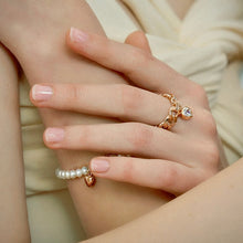 Load image into Gallery viewer, KISMET 2 HEART STONE CHAIN RING