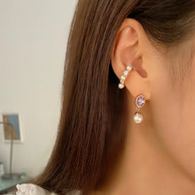 Load image into Gallery viewer, CAMBELL PAVED OVAL PEARL EARRING