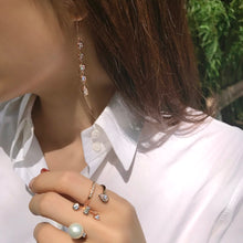 Load image into Gallery viewer, CELESTE 2 FIVE STONE CHAIN EARRING
