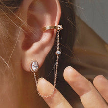 Load image into Gallery viewer, CAMBELL 2 PAVED OVAL EARRING W/ EAR CUFF