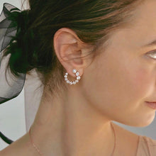 Load image into Gallery viewer, MADEMOISELLE RHINESTONED HOOP EARRING