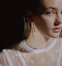 Load image into Gallery viewer, CELESTE 2 FIVE STONE CHAIN EARRING