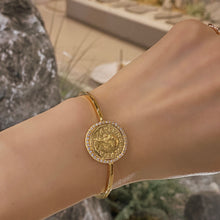 Load image into Gallery viewer, ANNI ROMAN PAVED COIN BANGLE