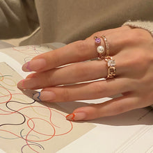 Load image into Gallery viewer, REMI 2 SQ STONE CHAIN RING