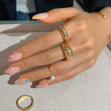 Load image into Gallery viewer, SMALL DONUT PAVED/PLAIN RING