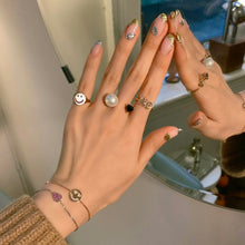 Load image into Gallery viewer, 'ME' LETTER PAVE SETTING OPEN RING