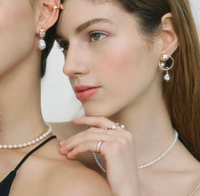 Load image into Gallery viewer, VITTO PEARL STONE HOOP EARRING