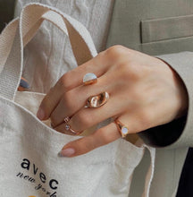 Load image into Gallery viewer, CLOUDY HALF-MOON STONE RING