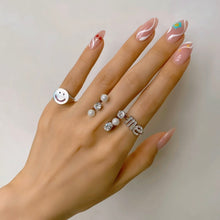 Load image into Gallery viewer, 'ME' LETTER PAVE SETTING OPEN RING