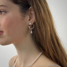 Load image into Gallery viewer, VITTO PEARL STONE HOOP EARRING