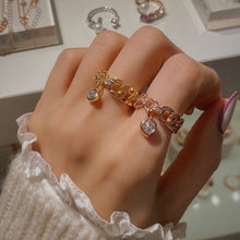 Load image into Gallery viewer, KISMET 2 HEART STONE CHAIN RING