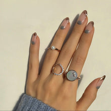 Load image into Gallery viewer, B-BLOCK TWO STONE INLAY SWIVEL RING