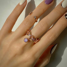 Load image into Gallery viewer, KISMET 2 HEART STONE CHAIN RING