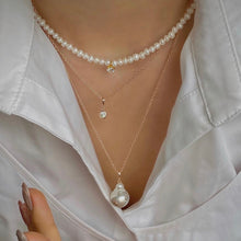 Load image into Gallery viewer, CROSBY BAROQUE PEARL STONE DBL NECKLACE