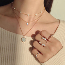 Load image into Gallery viewer, CECILLIA PEARL STONE DBL CHOKER NECKLACE