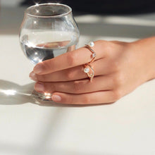 Load image into Gallery viewer, DAWN WAVE PEARL PAVED RING