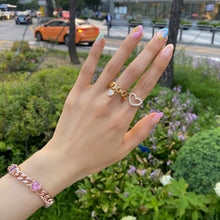 Load image into Gallery viewer, HEART NINE PAVED RING