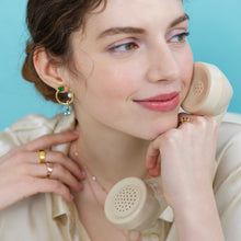 Load image into Gallery viewer, VITTO PEARL STONE HOOP EARRING