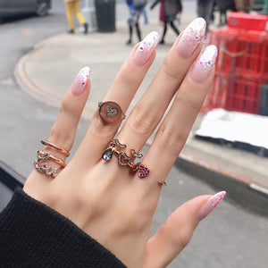 TEAR OF JOY PAVE DOUBLE RINGS