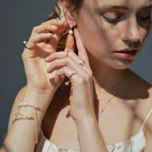Load image into Gallery viewer, CAMBELL PAVED OVAL PEARL EARRING