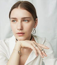 Load image into Gallery viewer, SMALL HOCKNEY POOL ABSTRACT PEARL EARRING